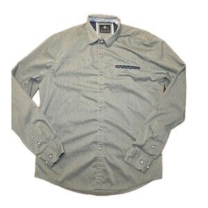 Craft + Flow Button Down Shirt Men's S Sage Green Long Sleeve Modern Fit Preppy